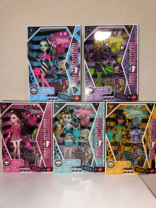 Лялька Monster High Dawn of the Dance Draculaura, Lagoona, Frankie, Cleo, Clawdeen Монстер Хай Дракулаура, Лагуна, Френкі, Клео, Клодін Світанок Танцю