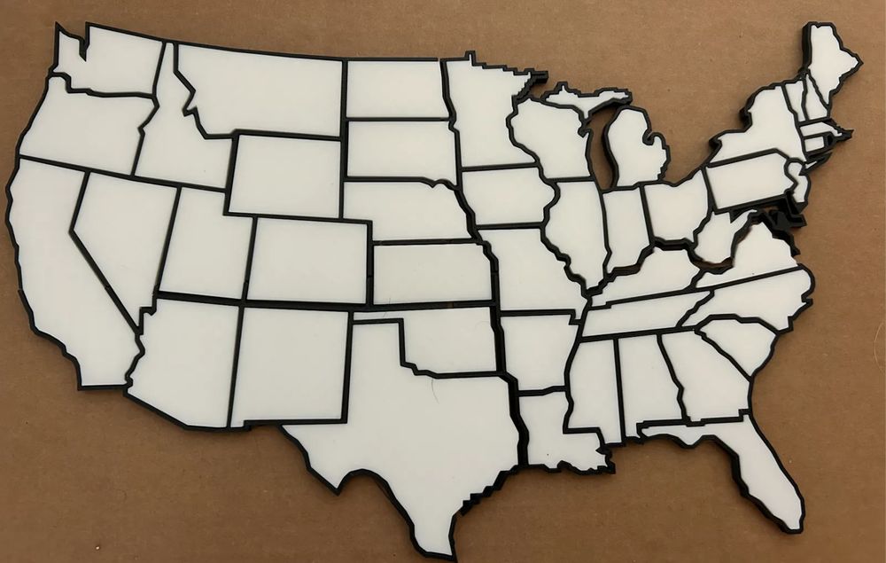 Mapa USA com Estados Visitados Personalizável
