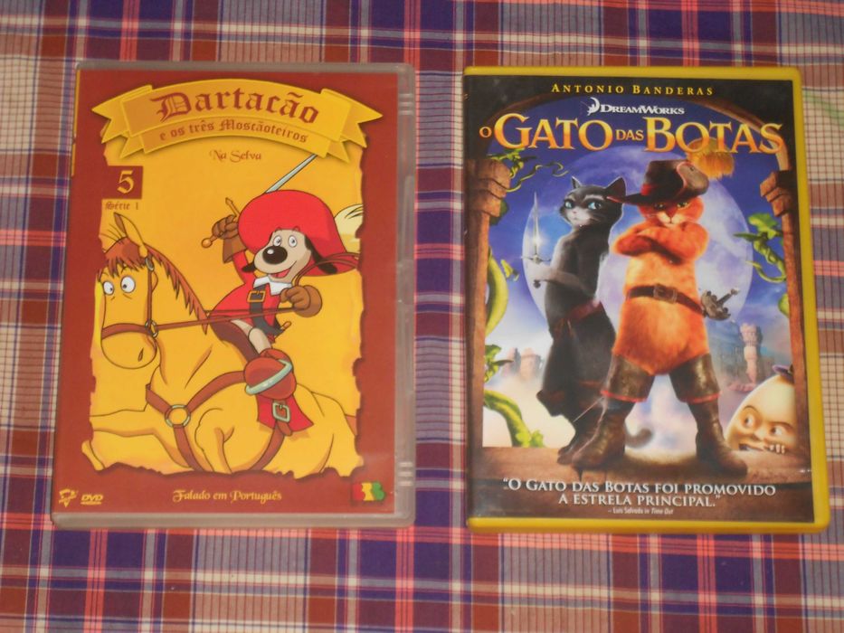 2 filmes DVD infantis Dartacao e Gato das Botas