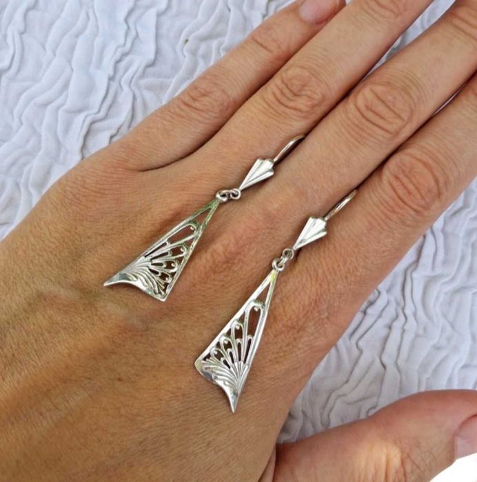 Шикарні срібні сережки. Вінтаж. Стан нових