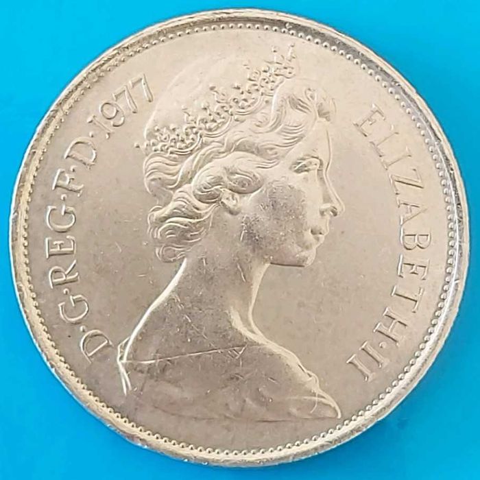 10 New Pence de 1977, Reino Unido, Isabel II