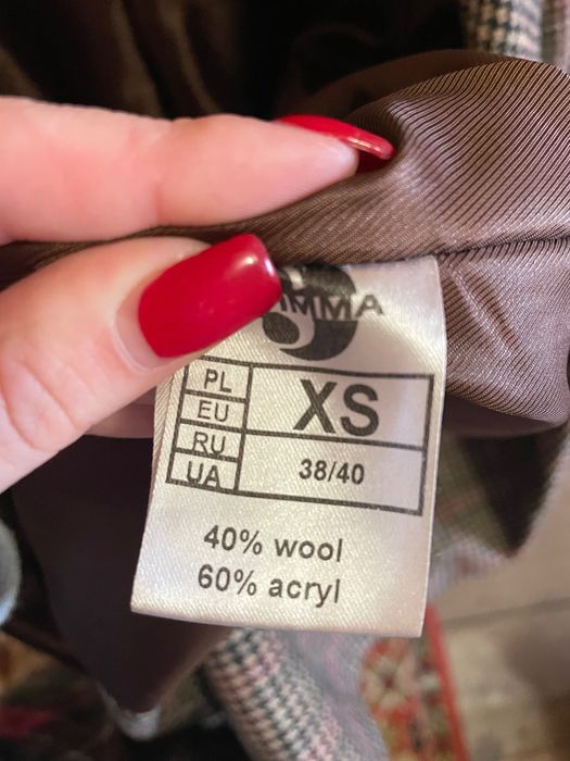 Пряме пальто в гусячу лапку