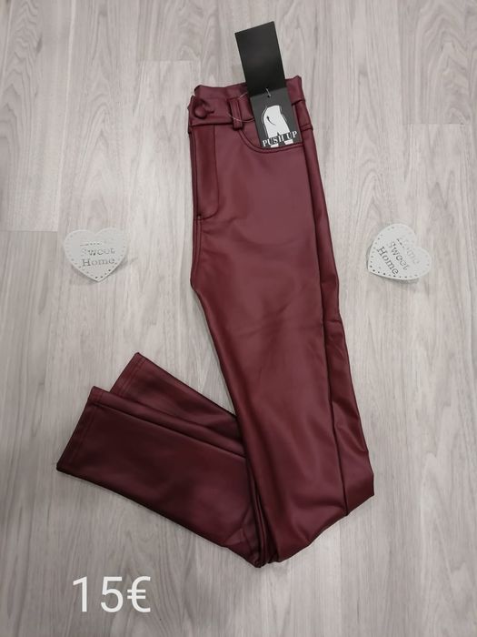 Calça de napa, 4 cores disponível