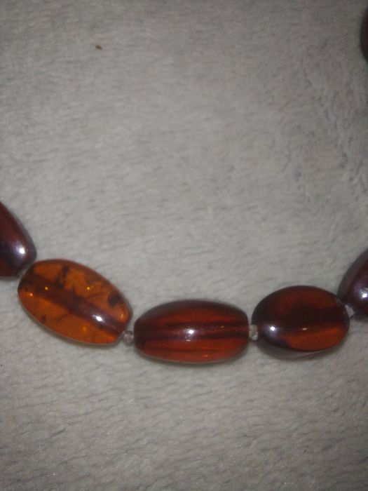Naszyjnik ze szlifowanych bursztynów 54-55 cm