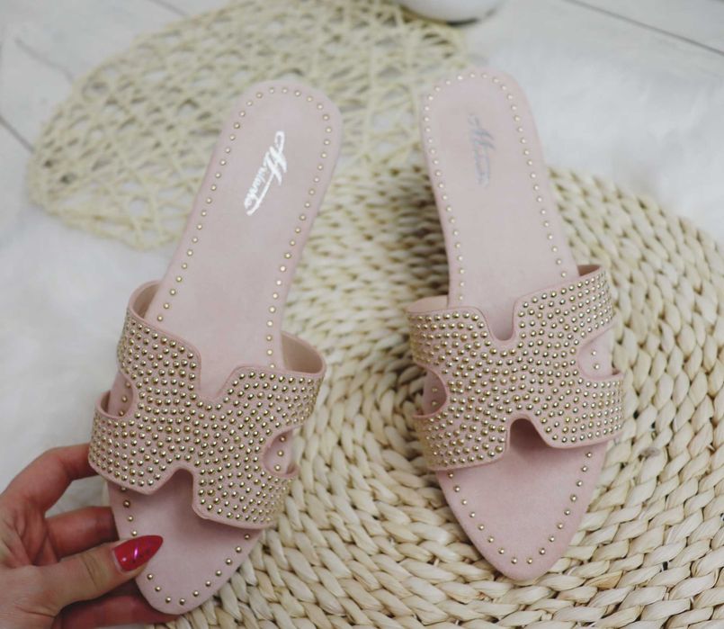 NOWE Klapki rozm 35-41 sandały damskie PUDROWY RÓŻ TU KUPUJESZ 40