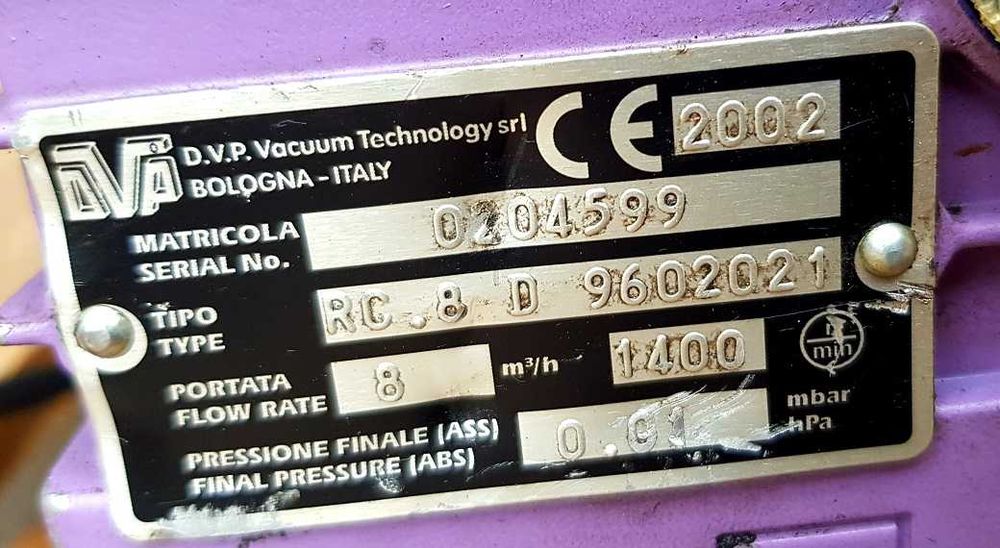 Pompa próżniowa Vaccum Pomp olejoszczelna DVP RC.8D bardzo dobry stan