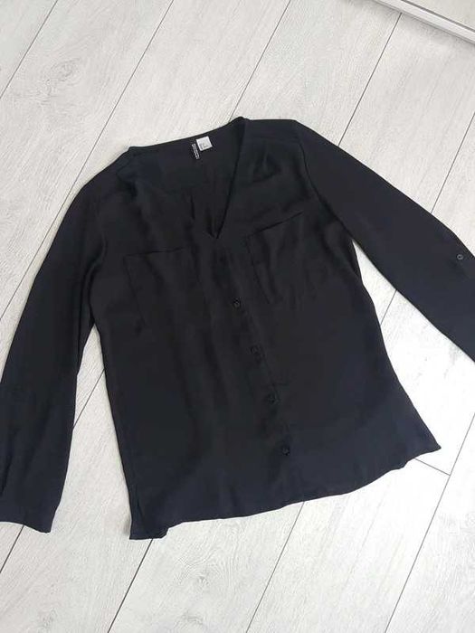 H&M czarna koszula mgiełka luźna 36 S