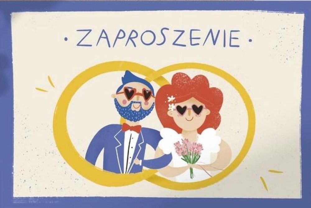 Zaproszenie Ślub (5szt) Cudowianki oprawa: folia