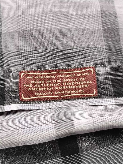 Koszula krata długi rękaw guziki kołnierzyk kieszonki bawełna 'Marlboro Classic' XL