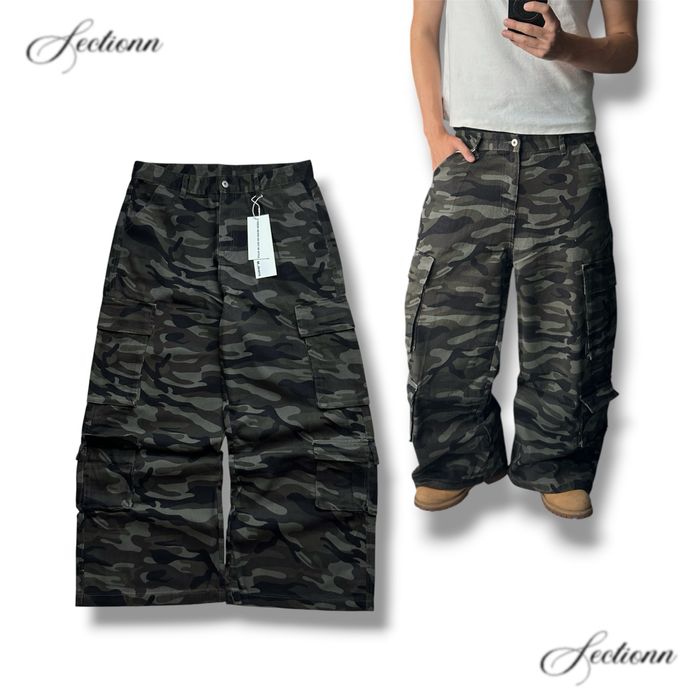 Camo cargo distressed oversize baggy y2k pants jeans sk8 racer jaded london balenci широкі оверсайз штани карго камо камуфляж military real tree реп