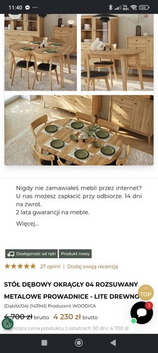Stół dębowy ,Woodica