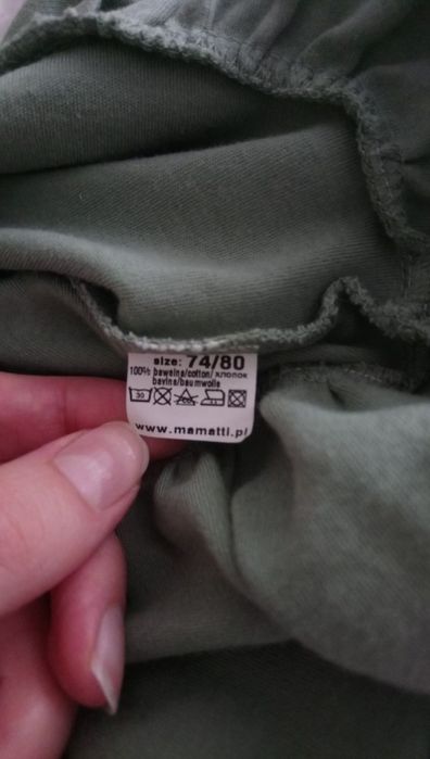 Bawełniana zielona sukienka świąteczna wizytowa na roczek 80 mamatti