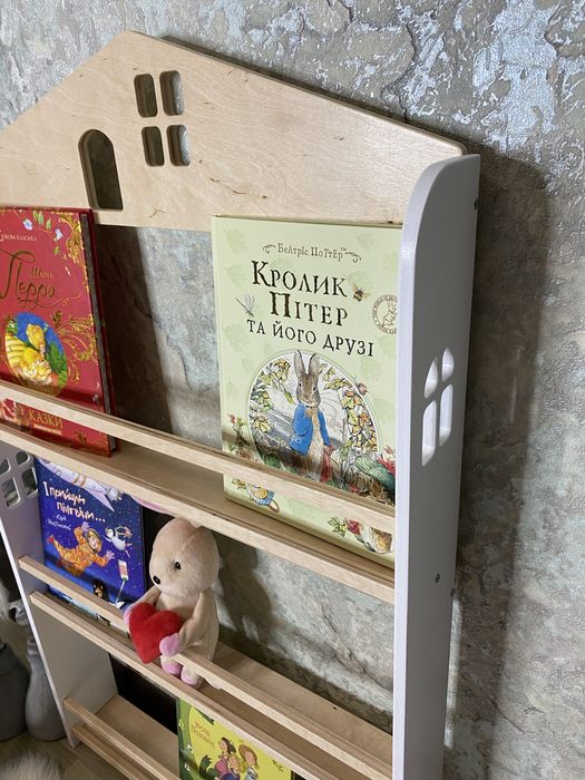 Дитяча книжкова полиця,поличка для книг,настінна полиця,дитячий стелаж