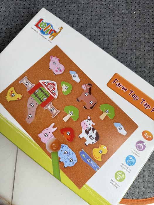 100% Drewniana || Wbijanka Kreatywna Lelin | Farma Tap Tap Puzzle