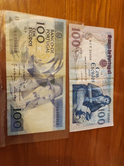 Notas antigas 100 escudos