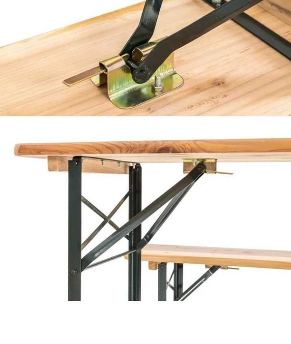 Mesa madeira com 2 bancos