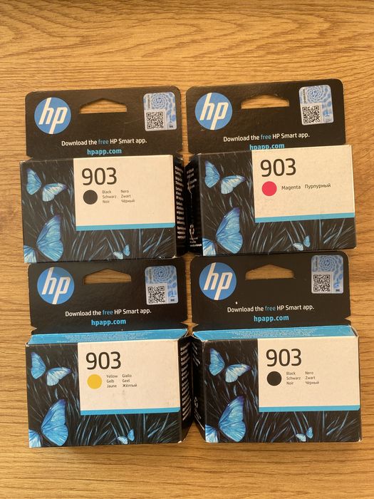 Нові картриджі HP 903 два чорних, жовтий пурпурний