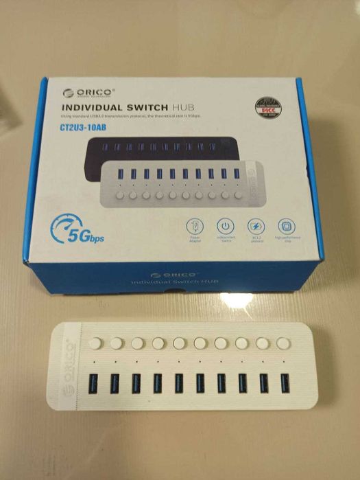 USB-HUB 3.0 10 Ports. Многопортовый концентратор (CT2U3-10AB)