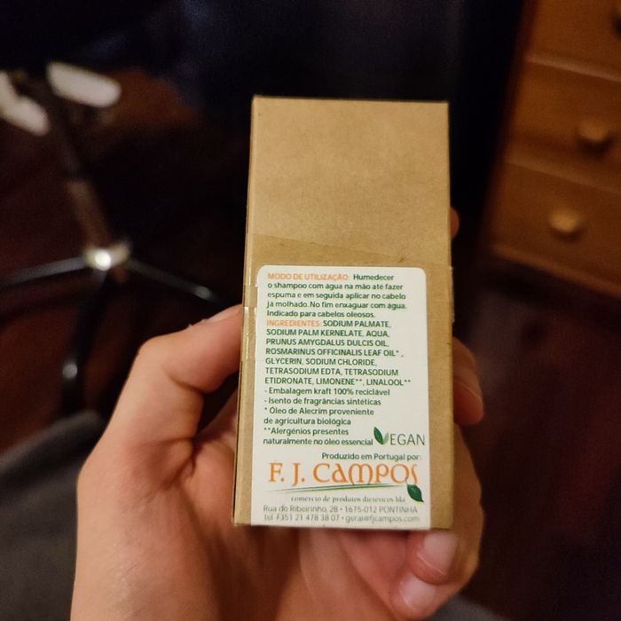 Shampoo sólido alecrim Bio Novo por abrir
