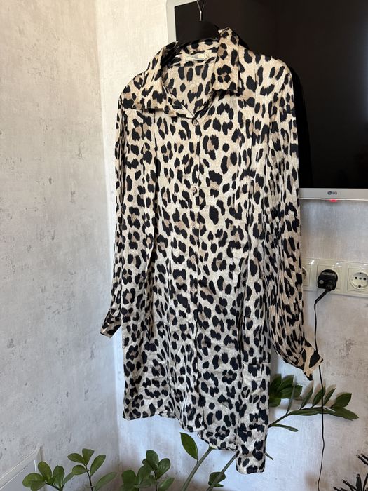 Сукня леопард с поясом , шовк