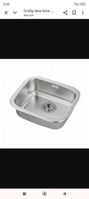 Lava-loiça encastro completamente novo e aço inoxidável, 46x40 cm