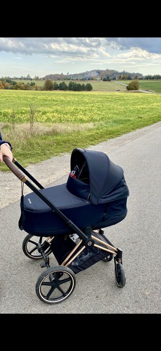 Cybex Priam 2.0 Gold Rose czarny wózek spacerówka gondola adaptery