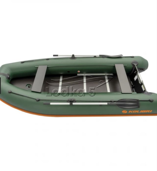 Kolibri KM-360DSL (Колібрі КМ-360ДСЛ) надувний кільовий човен темно-зелений + фанерний пайол