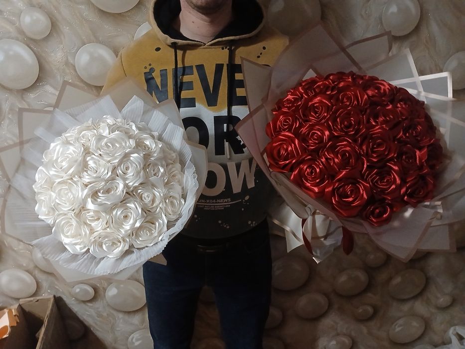 Готові букети  з Атласних стрічок