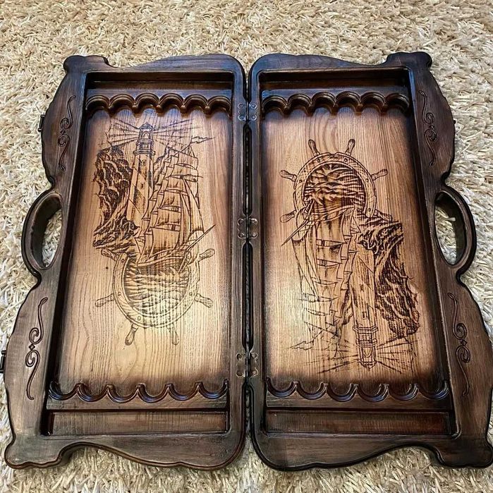 Шахи та Нарди із натурального дерева на подарунок