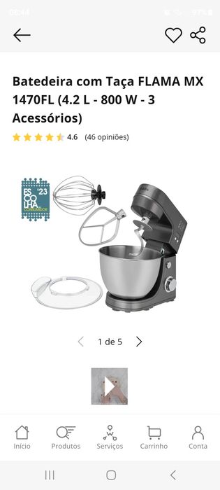 Batedeira flama com taça