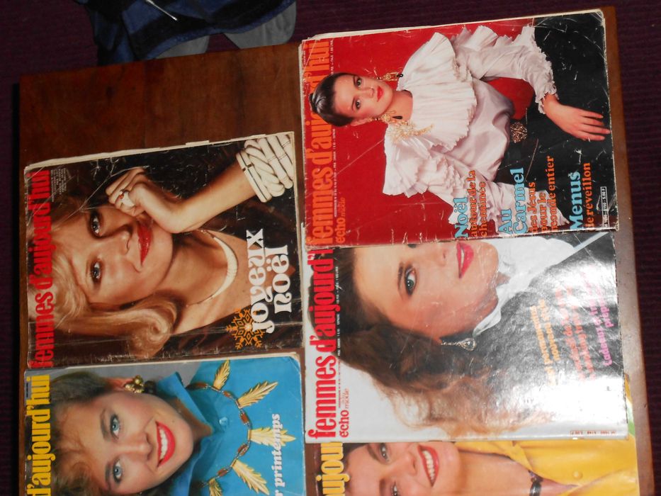 7 Revistas antigas vintage roupa moda Femmes Aujourdhui ano 1975 / 81