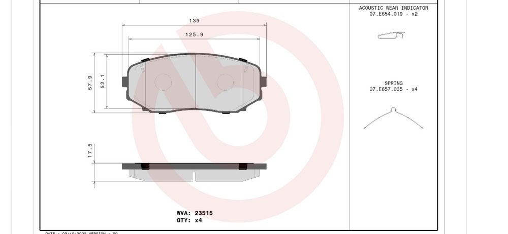 Гальмівні колодки BREMBO P 54 059, MITSUBISHI, MAZDA, FORD
