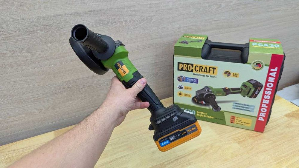 25 мм Болгарка Безщіткова Procraft + 1 акб 4.0Ah turbo +Зарядка +Кейс