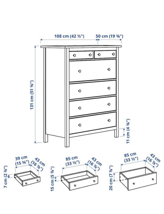 Cómoda Hemnes Ikea (cor descontinuada)