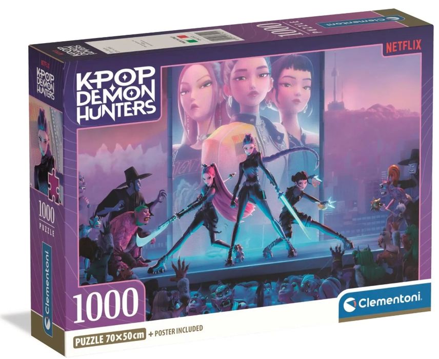 Puzzle 1000 elementów. K-Pop Demon Hunters. Clementoni. Nowy Produkt