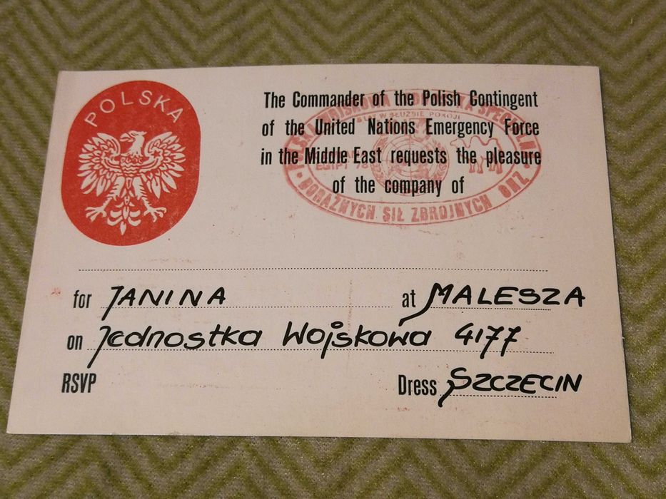 Pocztówka wojskowa karta pamiątkowa PKW Egipt 1979 ONZ UNEF II El Tasa | Szczecin