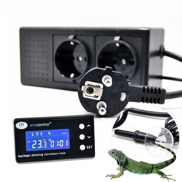 Termostato digital Dia/Noite com Temporizador para répteis e outros