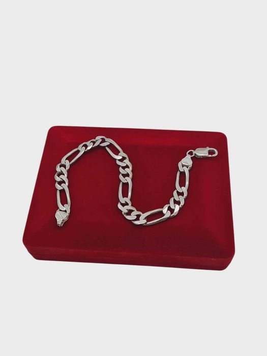 Śliczna srebrna bransoleta Figaro 925 20,55g 22cm