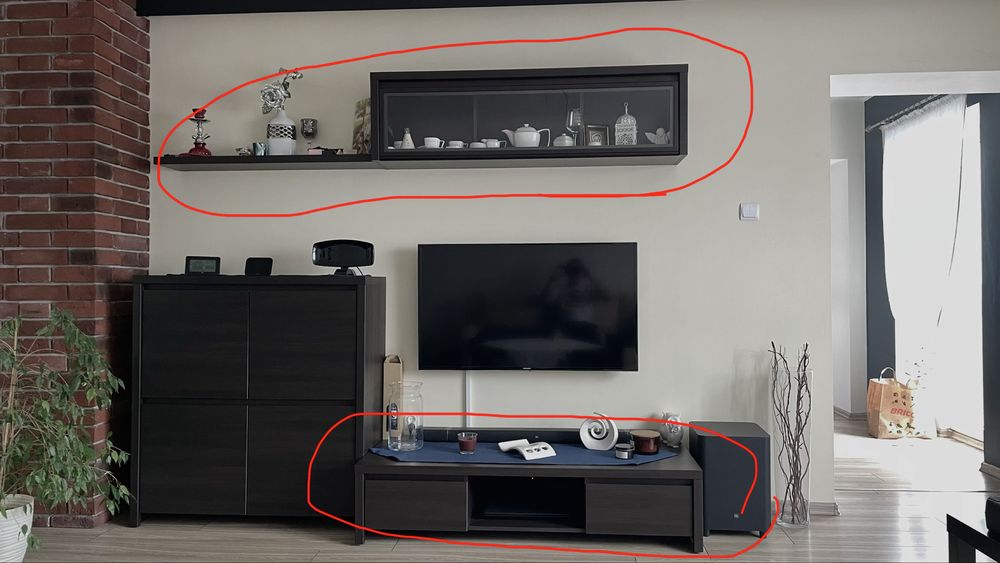 BRW Kaspian szafka rtv, witrynka, półka
