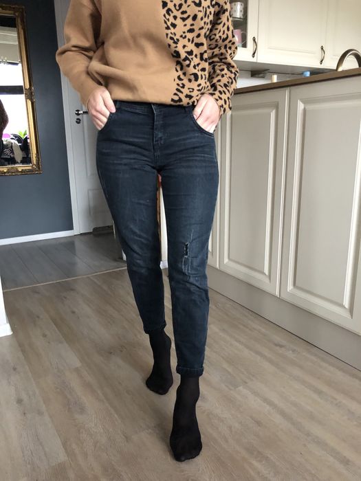 Spodnie Jeansy mom medicine 34 XS ciemny jeans