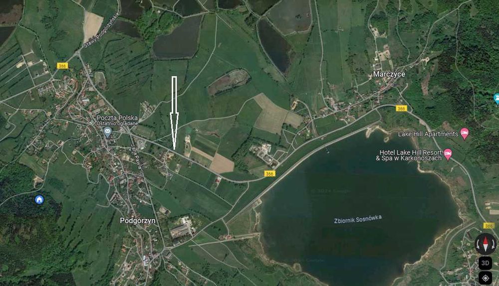 Działka budowlana w Podgórzynie z warunkami zabudowy 844 m2