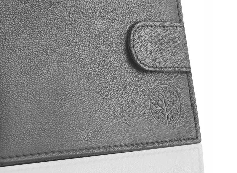 BETLEWSKI Portfel Męski Skórzany Na Prezent Szary RFID Pudełko Logo