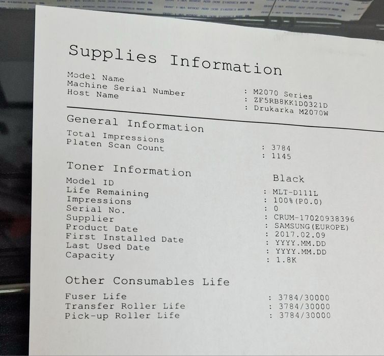 Drukarka Samsung M2070W WIFI NFC skaner ksero bdb