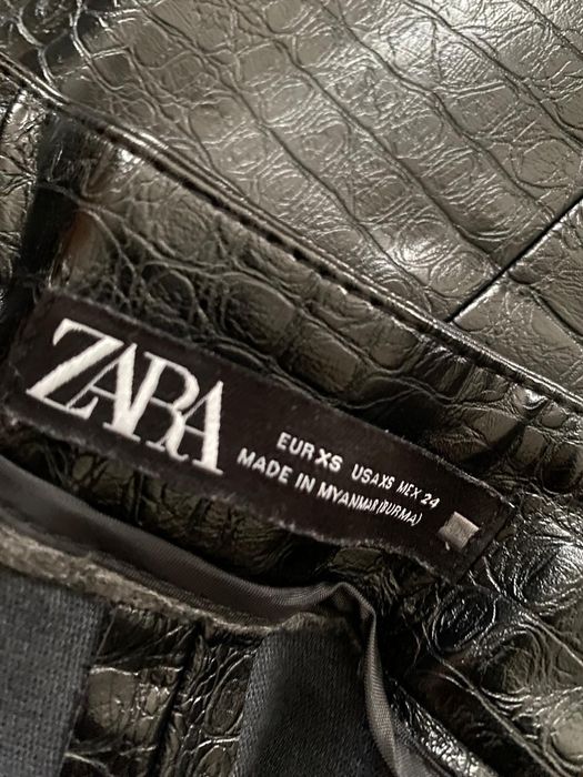 Spodnie damskie skórzane Zara wysoki stan
