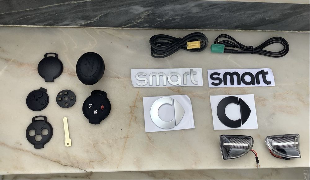 Smart emblemas chave centro jante cabo aux piscas led manete