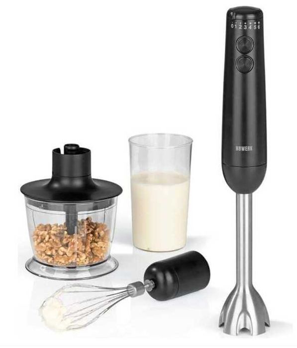 Blender Ręczny N8WERK Midnight Edition 1200W z trybem Turbo +Akcesoria