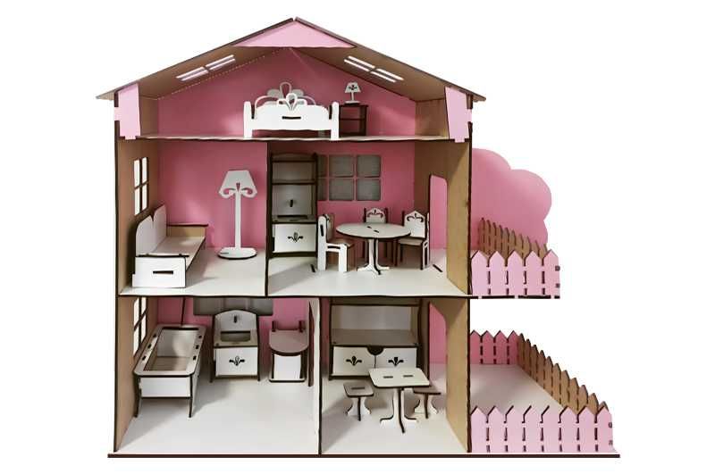 Ляльковий будиночок з мансардою  «TREE HOUSE» Рожевий, та інші