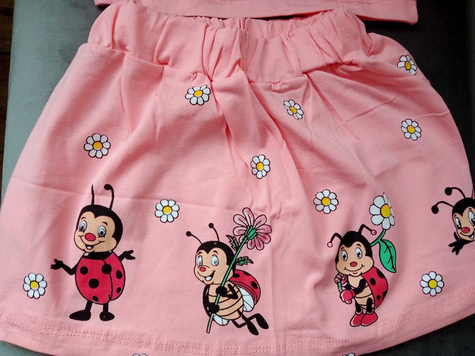 Wyprzedaż! Komplet dla dziewczynki biedroneczki 80/86