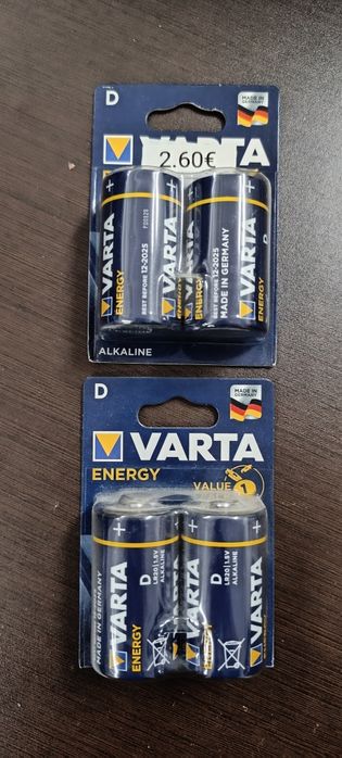 Pilhas Varta D "grandes"