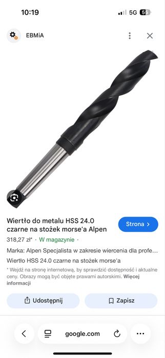 Wiertlo do metalu hss 24mm